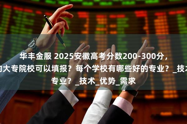 华丰金服 2025安徽高考分数200-300分，有哪些安徽的大专院校可以填报？每个学校有哪些好的专业？_技术_优势_需求